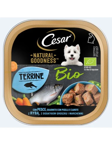 Cesar Natural Goodness BIO Pesce Piselli e Carote 100g - Cibo Umido per Cani - immagine 2