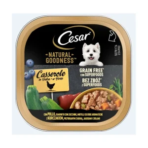 Cesar Natural Goodness BIO Pollo Zucchine Mirtillo 100g - Cibo Umido per Cani