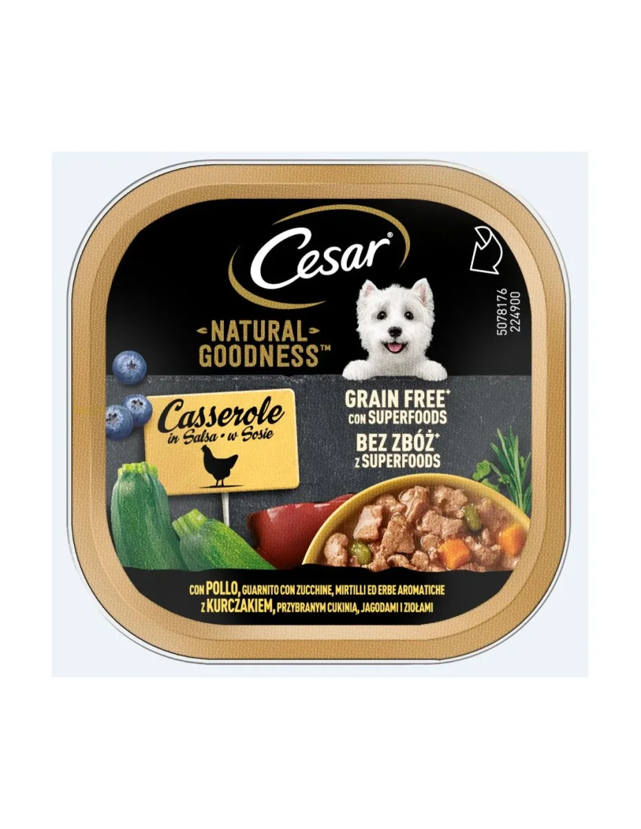 Cesar Natural Goodness BIO Pollo Zucchine Mirtillo 100g - Cibo Umido per Cani - immagine 2