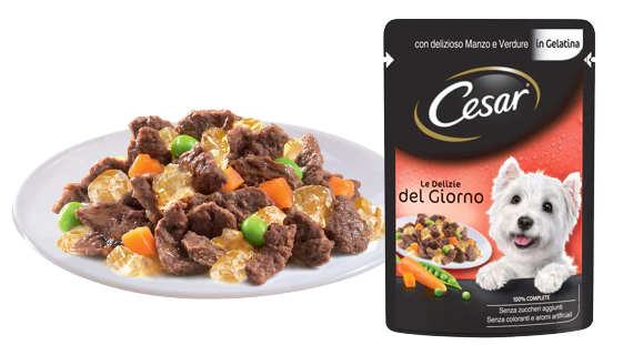 Cesar Le Delizie del Giorno Manzo e Verdure 100g - Cibo Umido per Cani - immagine 2