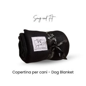 Coperta per cani Snugandfit in morbido pile colore nero misure cm 65×75
