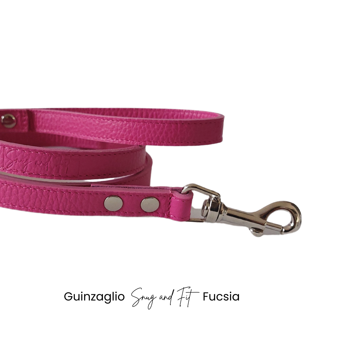 Guinzaglio per cani Snug and Fit in vera pelle fucsia - immagine 3