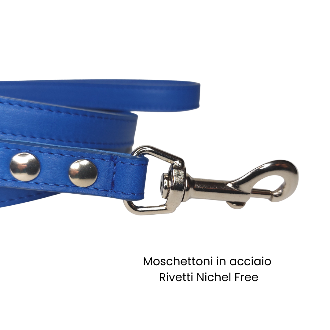 Guinzaglio Snug and Fit blu elettrico in vera pelle - immagine 3