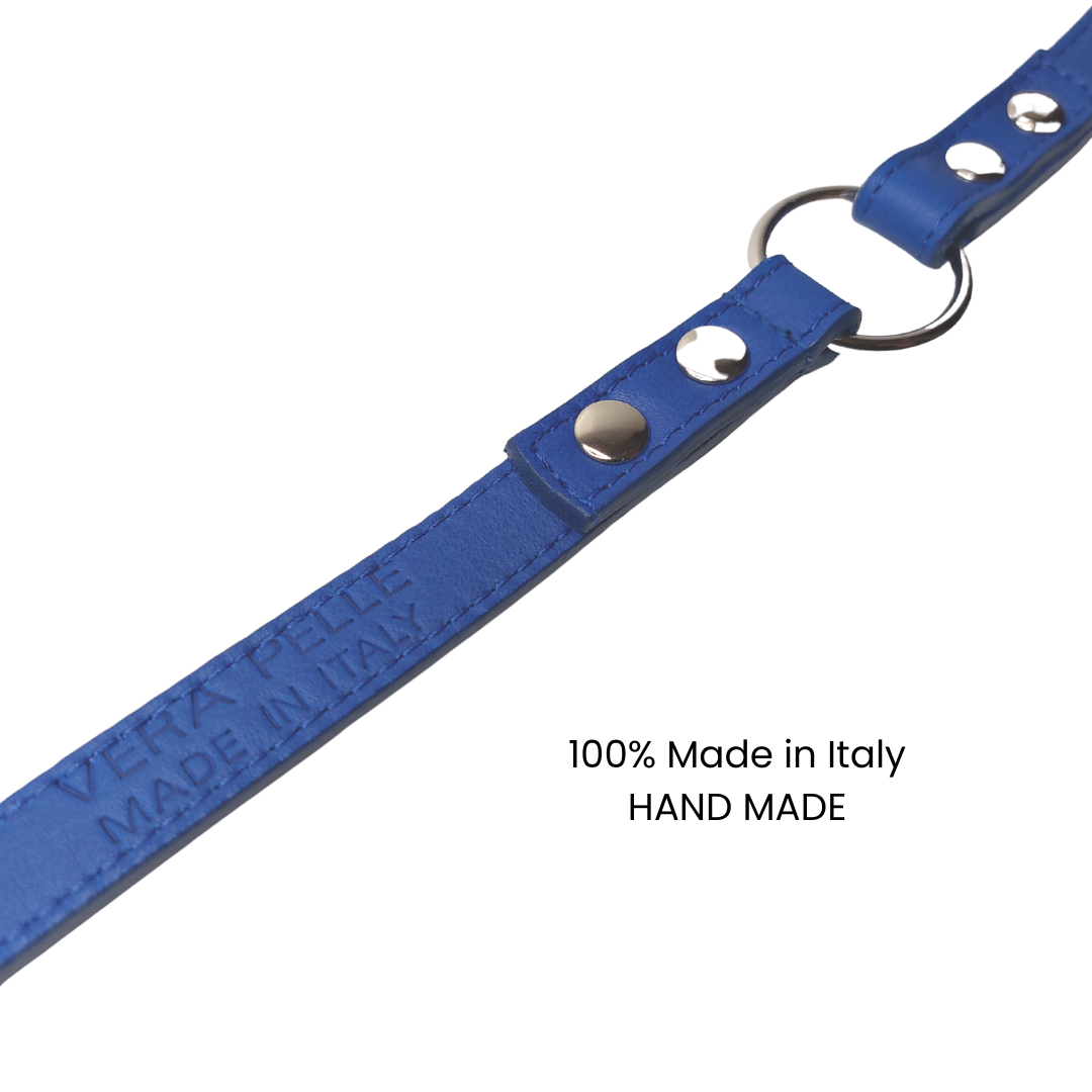 Guinzaglio Snug and Fit blu elettrico in vera pelle - immagine 4