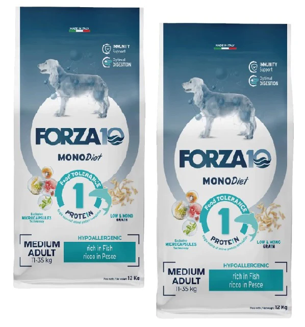 2x12kg Forza10 MonoDiet Medium Adult Pesce - Crocchette Cane - immagine 3
