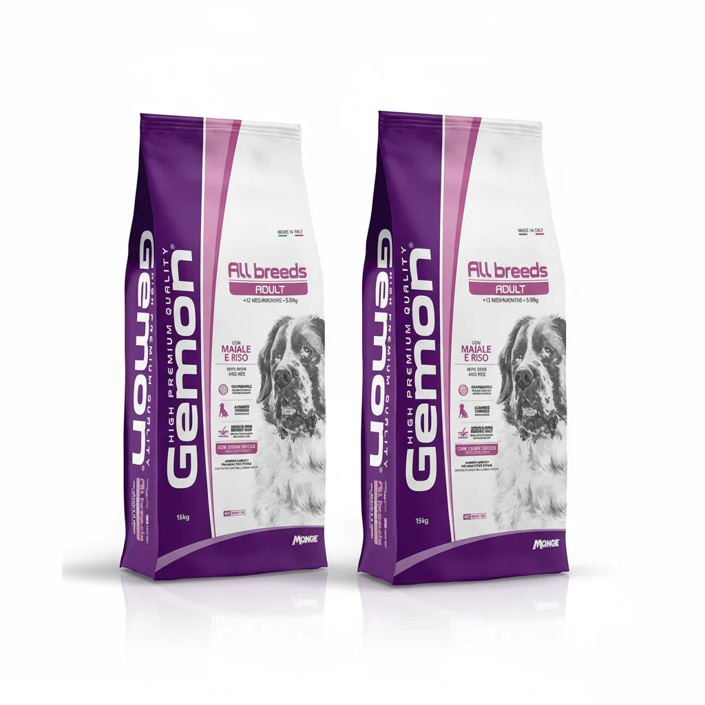 2x15kg Gemon All Breeds Adult Maiale Riso - immagine 2