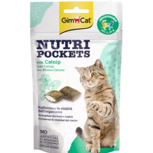 GimCat Nutri Pockets Erba Gatta Catnip Snack per Gatti 60 Gr