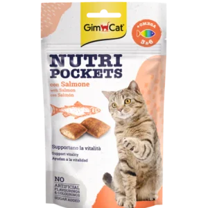 GimCat Nutri Pockets Salmone Snack per Gatti 60 Gr