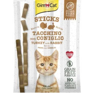 GimCat Sticks Tacchino & Coniglio Snack Per Gatti 4 Pz