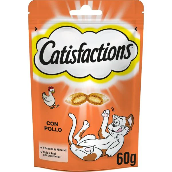 4x60g Catisfactions con Pollo Formaggio Salmone Manzo - Gatto - immagine 3