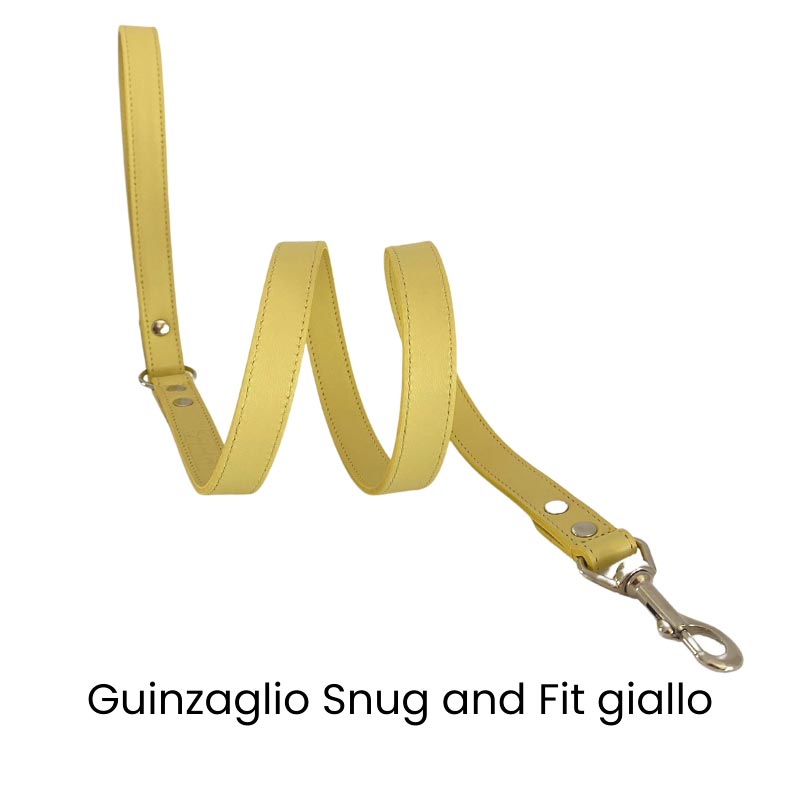 Guinzaglio cane Snugandfit in vera pelle – giallo - immagine 2