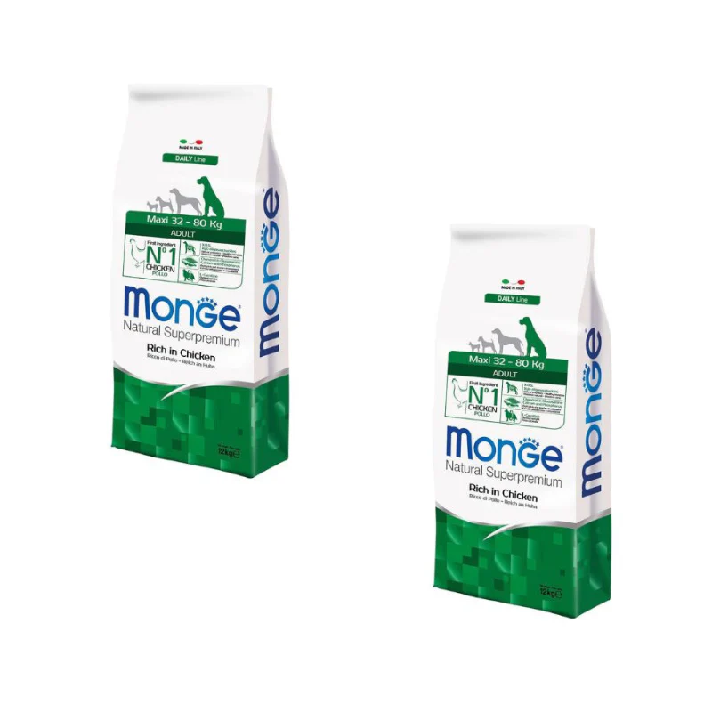2x12kg Monge Natural Superpremium Maxi Adult Pollo - immagine 2