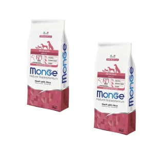 2x12kg Monge Natural Superpremium Manzo con Riso Adult All Breeds