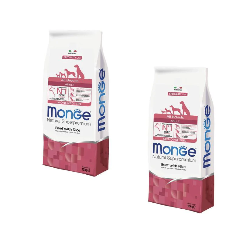 2x12kg Monge Natural Superpremium Manzo con Riso Adult All Breeds - immagine 2