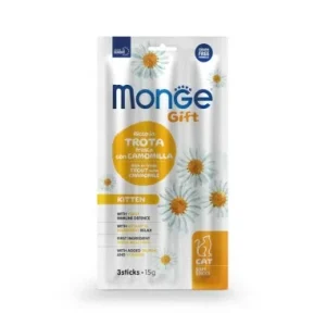 Monge Gatto Gift Soft Stick Kitten Trota e Camomilla 3x5g
