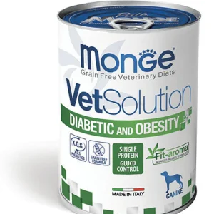 Monge Vet Solution Diabetic e Obesity 400g - Umido Cane