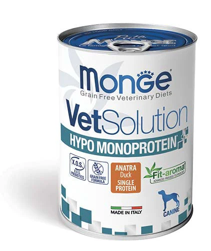 Monge Vet Solution Hypo Monoprotein Anatra 400g - Umido Cane