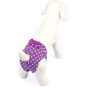 Mutandina a pois in cotone elasticizzato - viola - C206/F