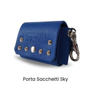 Porta Sacchetti per cani Linea Sky in vera pelle con borchie