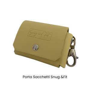 Porta Sacchetti per Cani Snugandfit – Vera Pelle – Colore Giallo