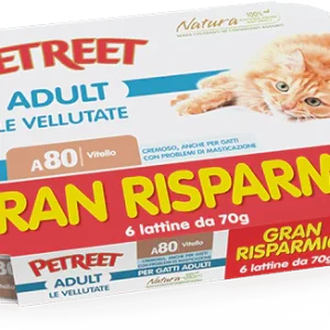 6x70g Petreet Adult Vitello – Crema Delicata per Gatti