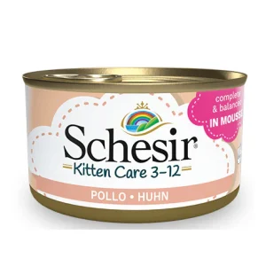 Schesir Kitten Care Mousse Pollo 85g - Cibo Umido per Gatti Cuccioli