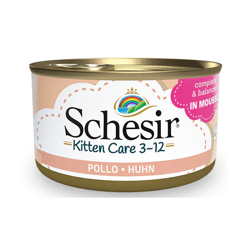 Schesir Kitten Care Mousse Pollo 85g - Cibo Umido per Gatti Cuccioli