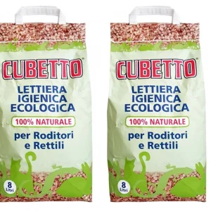 2x8Litri Cubetto - Lettiera per Conigli e Rettili in Pellet Compostabile