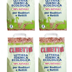 4x8L Cubetto Versele Laga Lettiera Conigli Rettili Pellet Compostabile
