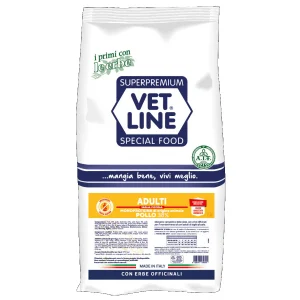 Vet Line Adult Pollo Taglia Piccola 3kg Crocchette per Cani