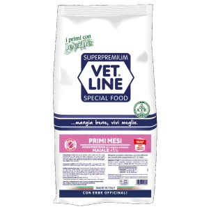 Vet Line Primi Mesi Maiale 3kg Crocchette per Cani