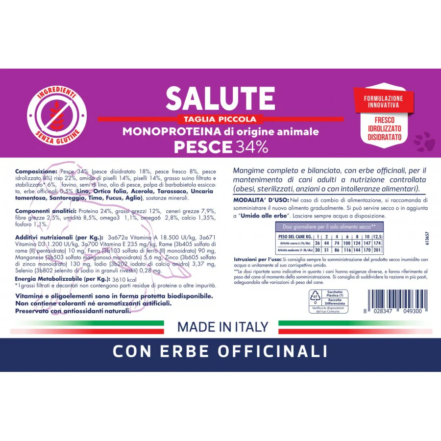 Vet Line Salute Pesce 3kg - Crocchette Monoproteiche Cani Taglia Piccola - immagine 3