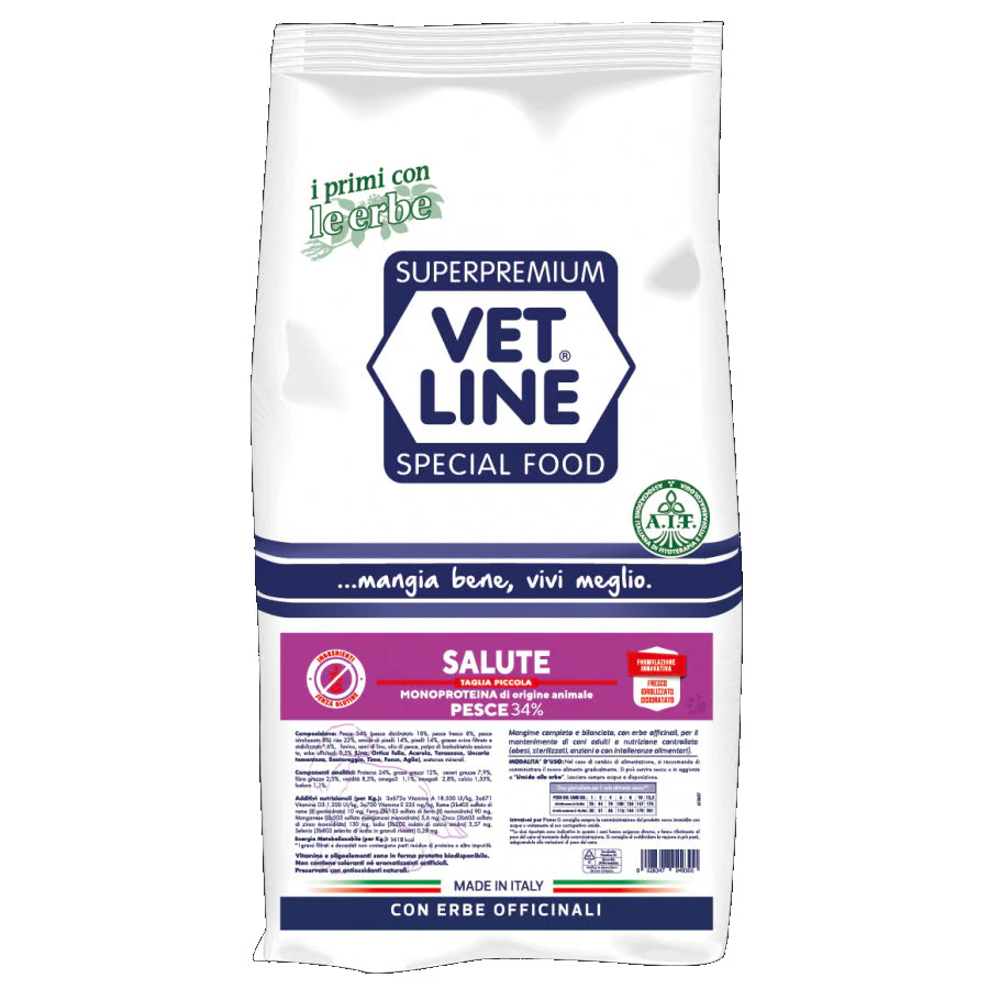 Vet Line Salute Pesce 3kg - Crocchette Monoproteiche Cani Taglia Piccola - immagine 2