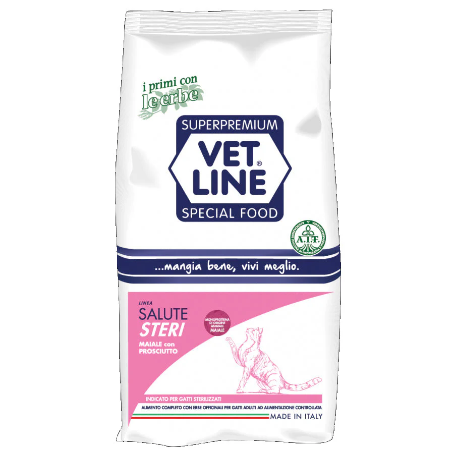Vet Line Salute STERI Maiale con Prosciutto 400g Crocchette Gatti - immagine 2
