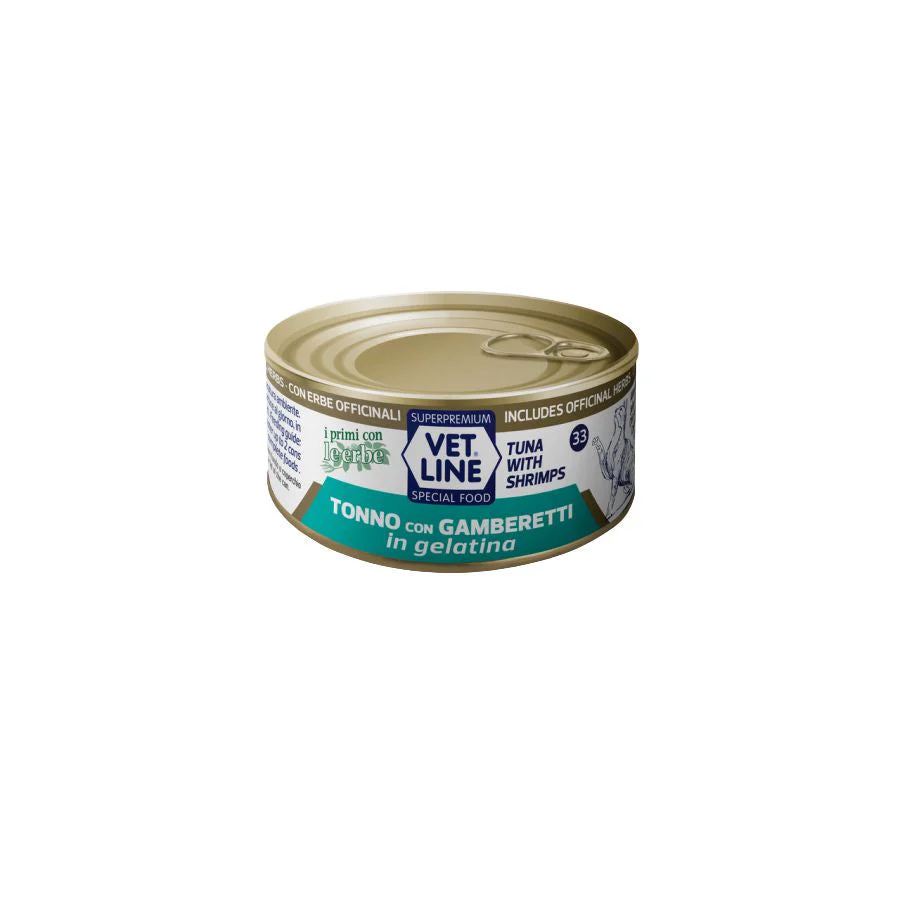 Vet Line Tonno con Gamberettti in Gelatina 70g Umido per Gatti - immagine 2