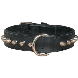 Zolux Collare per Cane in Pelle 39,5/45x3cm Nero con Borchie
