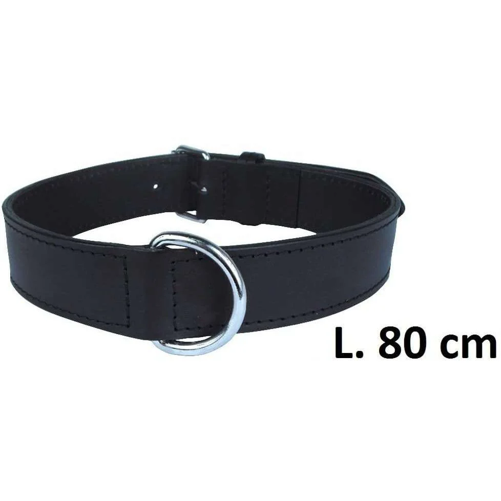 Zolux Collare per Cane in Pelle Doppio 35cm Nero